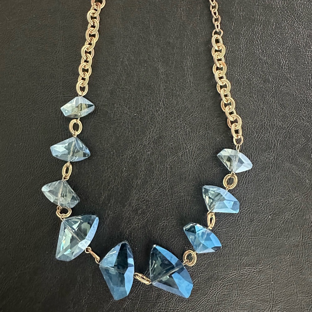 Elegant Blue Crystal Necklace